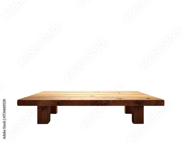 Obraz Outdoor background Wooden table in 3d png transparent using for product presentation 