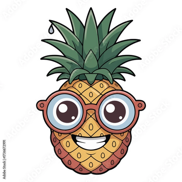 Obraz Cute Pineapple Vector Art