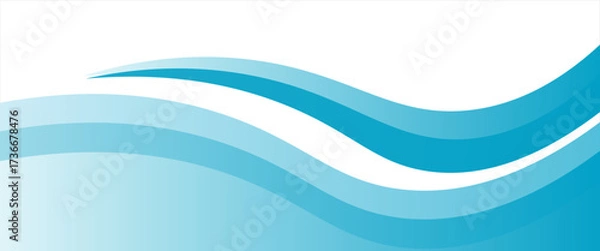 Fototapeta PrintBlue and white business wave banner background. vector