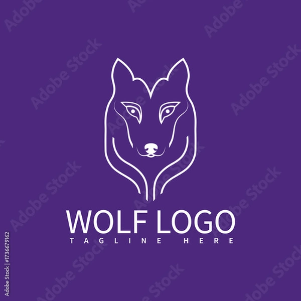 Obraz Minimalist Wolf Logo Design