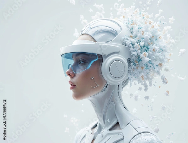 Obraz woman in a white helmet
