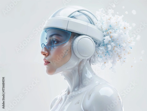 Obraz woman in a white helmet
