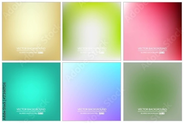 Obraz Abstract Creative concept vector multicolored blurred background set. For Web and Mobile Applications, art illustration template design, business infographic and social media, modern decoration
