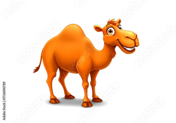 Fototapeta Cartoon camel on a white background
