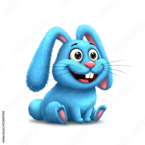 Fototapeta Cartoon rabbit on a white background