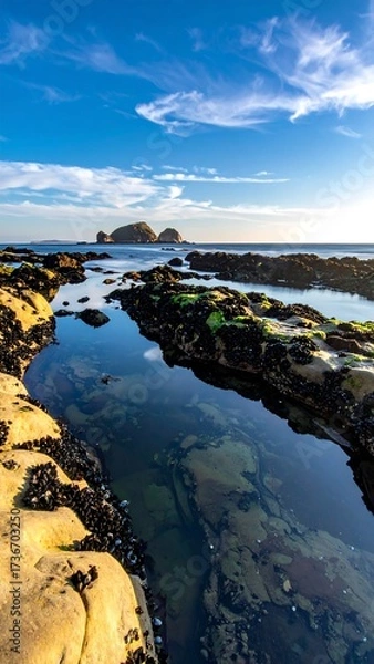 Obraz Coastal pools under a vibrant sky