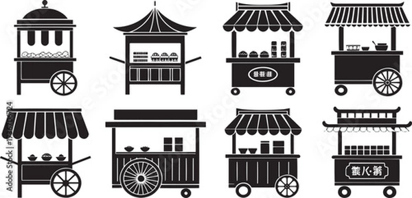 Fototapeta  Black and White Shopping Icons for Retail and Online Store