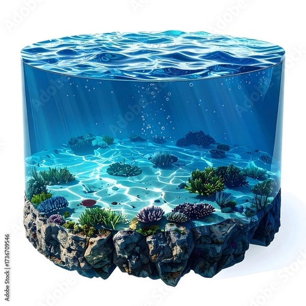Obraz Cylindrical underwater scene
