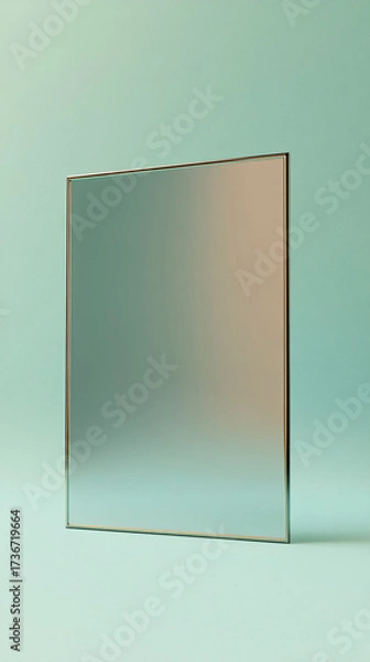 Obraz Minimalist mirror with soft gradient reflection on pastel background  