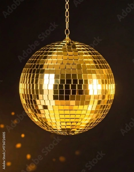 Obraz Golden disco ball