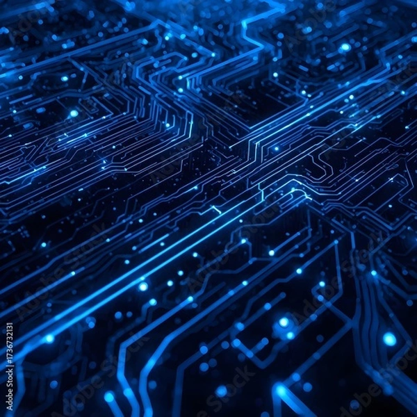Obraz blue circuit board background