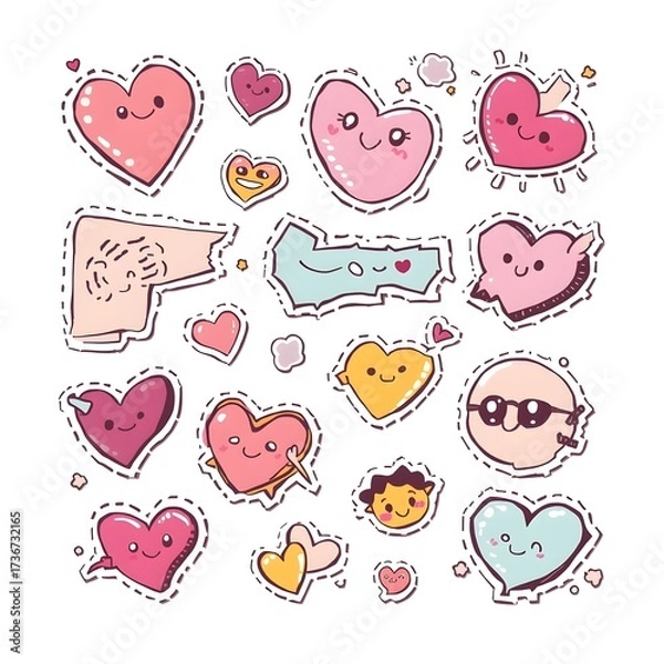 Fototapeta set of hearts