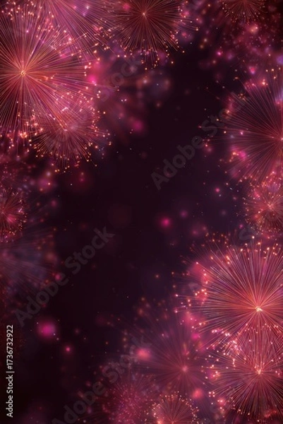 Fototapeta Festive Fireworks Flyer: Elegant Celebration Design for 4th of July Dance Event with Abstract American Background