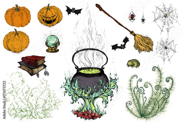 Obraz A set of objects for Halloween.