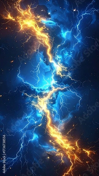 Obraz Powerful lightning streaks