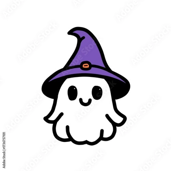 Fototapeta cute ghost illustration with hat