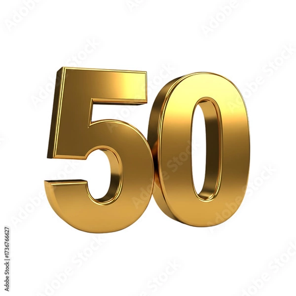 Obraz Stunning golden number 50 symbolizing success, achievement, and milestone celebrations