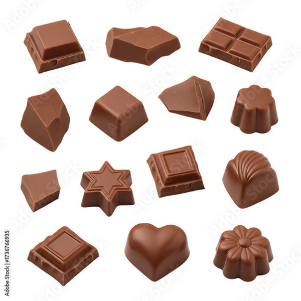 Obraz Delicious assorted chocolates pieces, perfect for gifts, desserts, and sweet treats