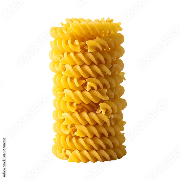 Obraz Perfectly piled fusilli pasta spirals ready for delicious culinary creations and Italian meals