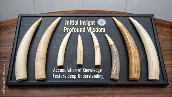 Obraz Initial Insight and Profound Wisdom Represented by Carved Ivory Pieces