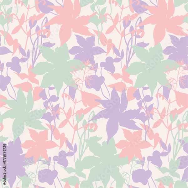 Fototapeta Seamless pattern with flowers for textiles and design. Vector illustration