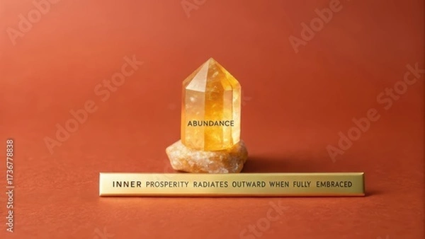 Obraz Single Perfectly Formed Citrine Crystal Displaying Abundance