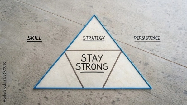 Obraz Stay Strong Triangle with Skill, Strategy, and Persistence Concepts