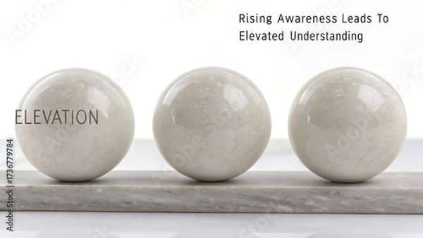 Obraz Three Polished Marble Spheres in a Minimal Arrangement