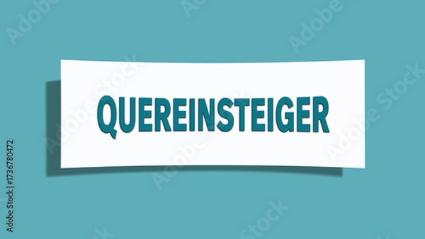 Fototapeta Quereinsteiger (Lateral entrants) - A card isolated on light green background.
