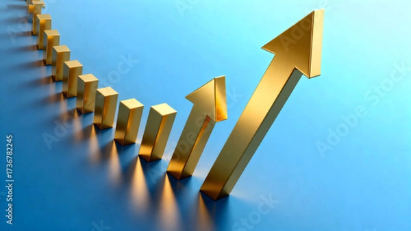 Obraz Upward Arrows Indicating Growth and Progress in a Series