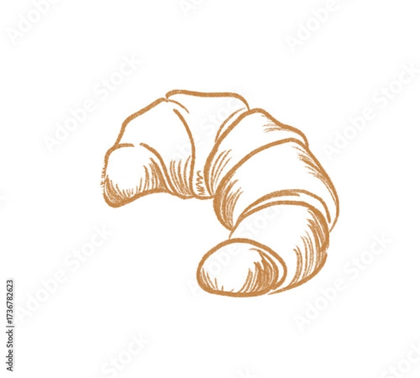 Obraz croissant isolated on white
