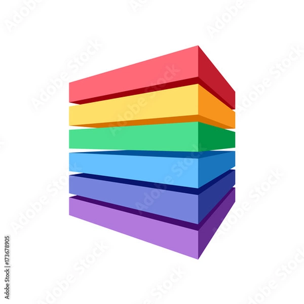 Obraz Stack of colored blocks that makes a cube