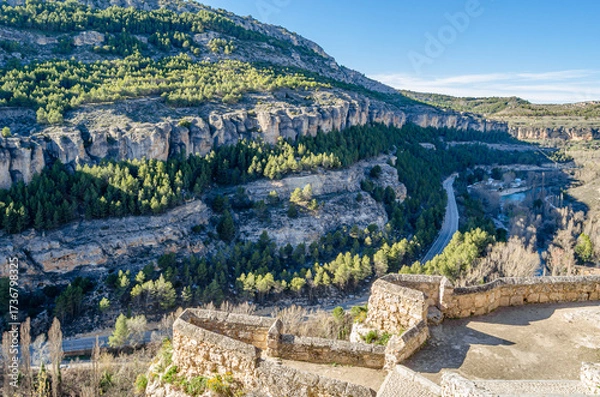 Fototapeta Landscape in the Huecar Gorge, near the town of Cuenca, Spain