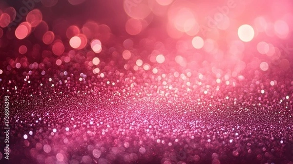 Fototapeta Soft Pink Sparkle Glitter Background with Light Glow