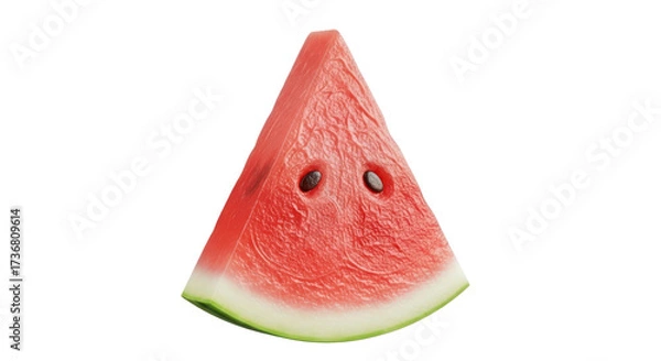 Obraz Fresh Watermelon Slice with Seeds Isolated on Transparent Background. Transparent Object PNG