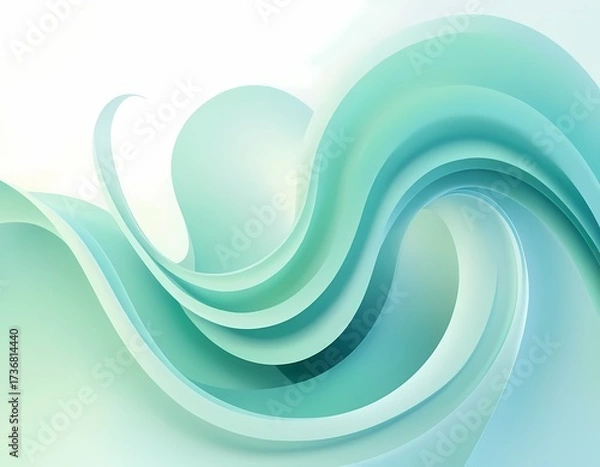 Fototapeta Ethereal abstract flow in green tones