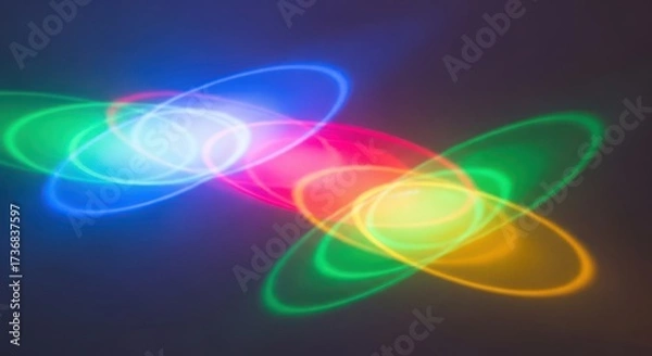 Fototapeta Overlapping chromatic ellipses with luminous color gradients create visual harmony and visual