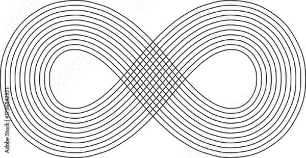 Obraz A geometric infinity symbol constructed with parallel lines