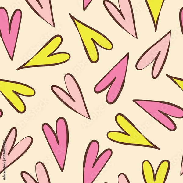 Obraz Cute Hearts Pattern Love Hearts Background