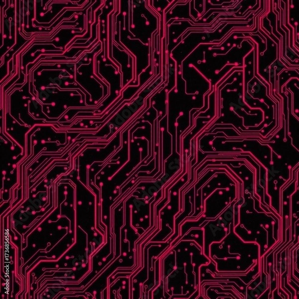 Obraz Futuristic Techno Circuit Seamless Grid Pattern