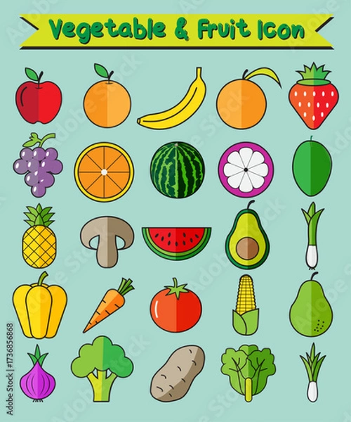 Fototapeta Vegetable & Fruit Icon