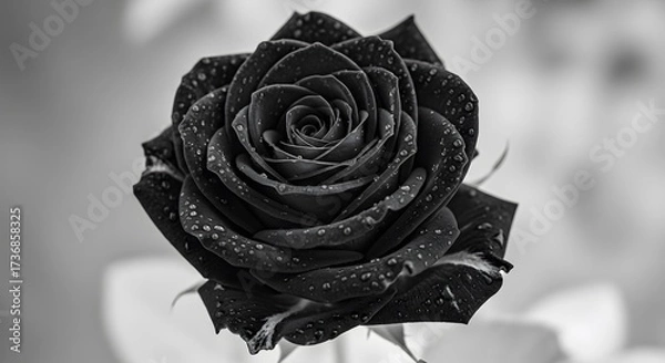 Fototapeta Monochrome Rose A Study in Contrast and Texture.