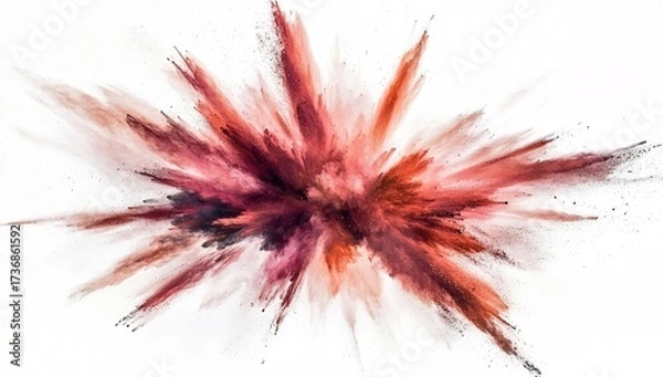 Fototapeta Colorful powder explosion on a white background, PNG file.