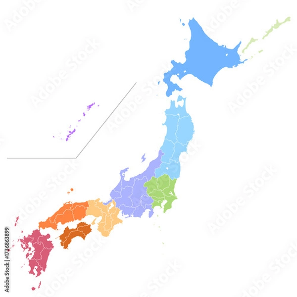 Obraz 日本地図　文字なし