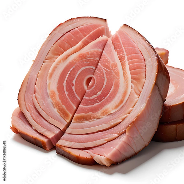 Fototapeta A mouthwatering raw ribeye steak is presented on a white plate, ready for cooking or display.Fresh Raw Pork Meat Chops on Plate Ready for Cooking