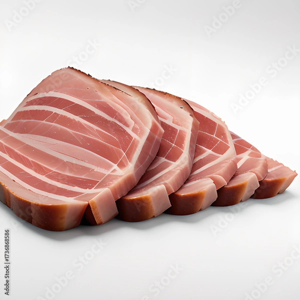 Fototapeta A mouthwatering raw ribeye steak is presented on a white plate, ready for cooking or display.Fresh Raw Pork Meat Chops on Plate Ready for Cooking