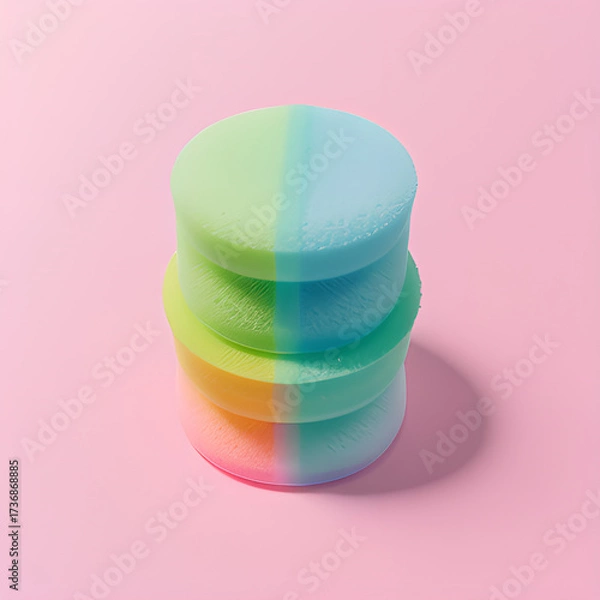 Fototapeta stack of colorful plastic cups isolated