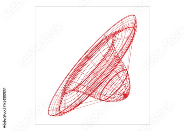Obraz Abstract wireframed shape - concept of graphical project