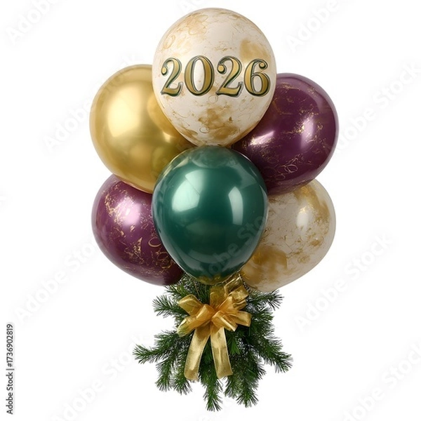 Fototapeta Colorful Balloons with 2026 Numbers for New Year Celebration