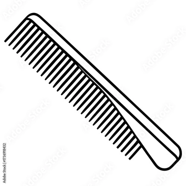 Fototapeta Minimalist Comb Line Art Vector on White Background
